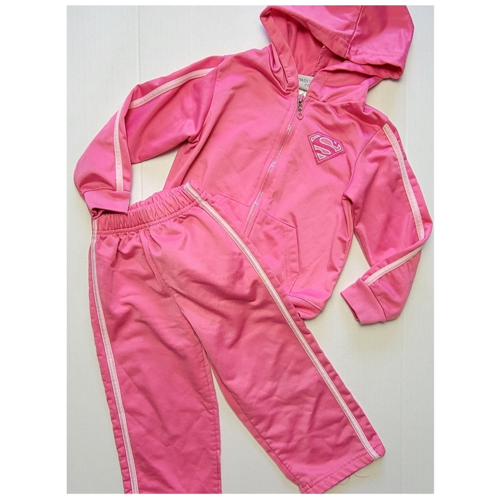 SUPERGIRL 2 Piece Tracksuit Set Size 2T